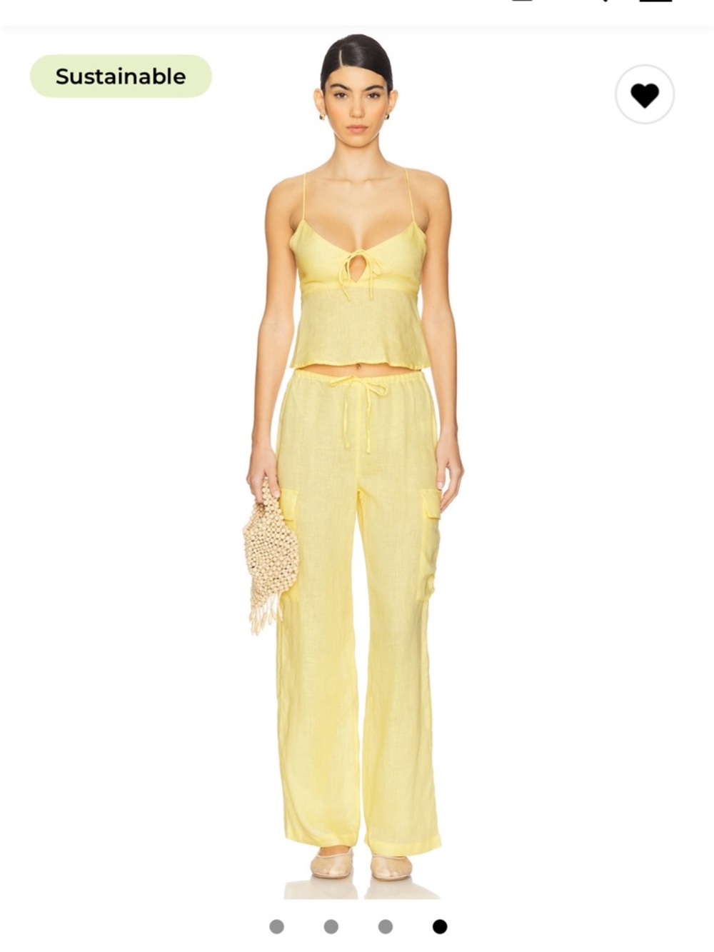 LSPACE cargo pants in Daisy- Yellow Wide-Leg Pants
